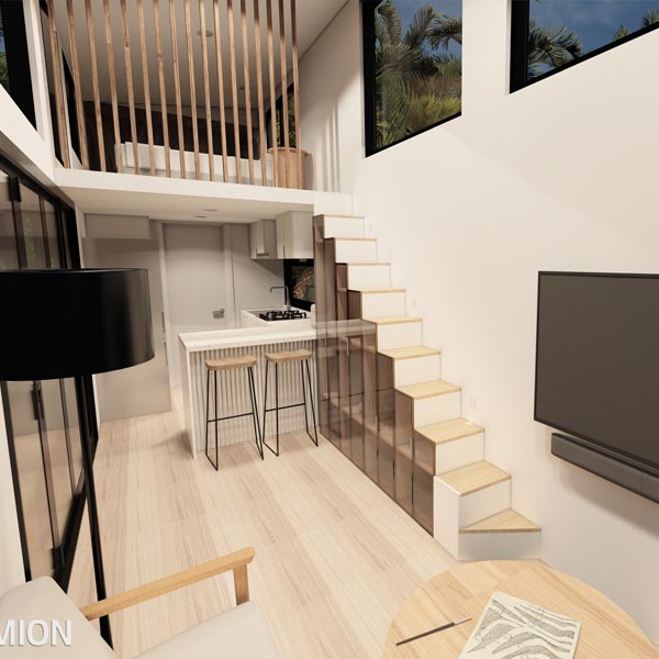 tiny-home-tv-lounge Tiny Home living room with TV
